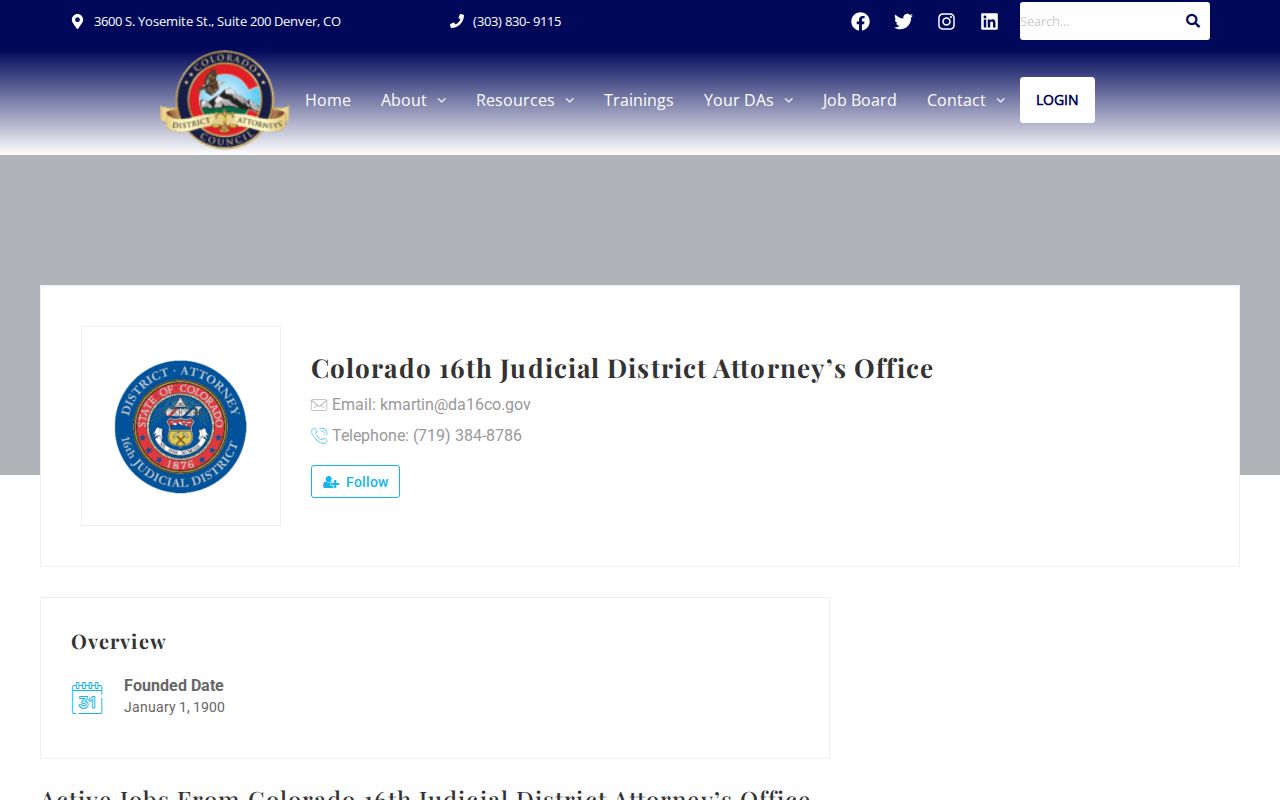 Otero County arrest records and court charges district attorney office listing