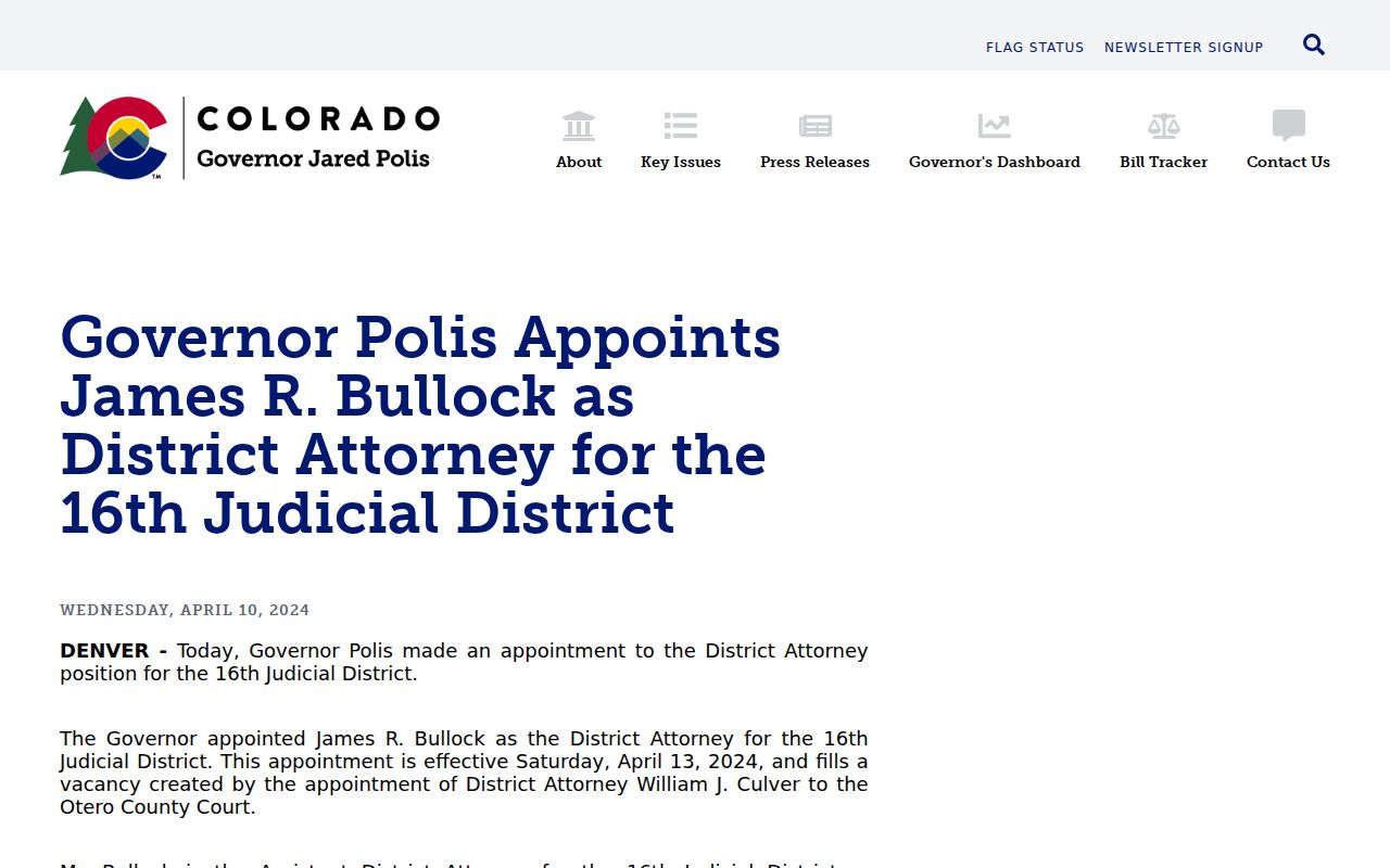 Otero County arrest records and court charges district attorney appointment source