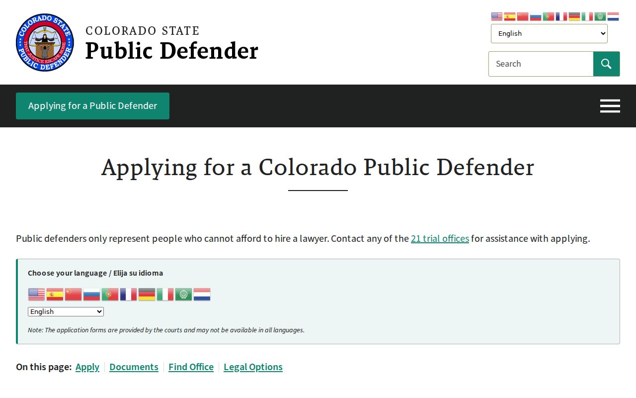Otero County criminal court records public defender client guidance